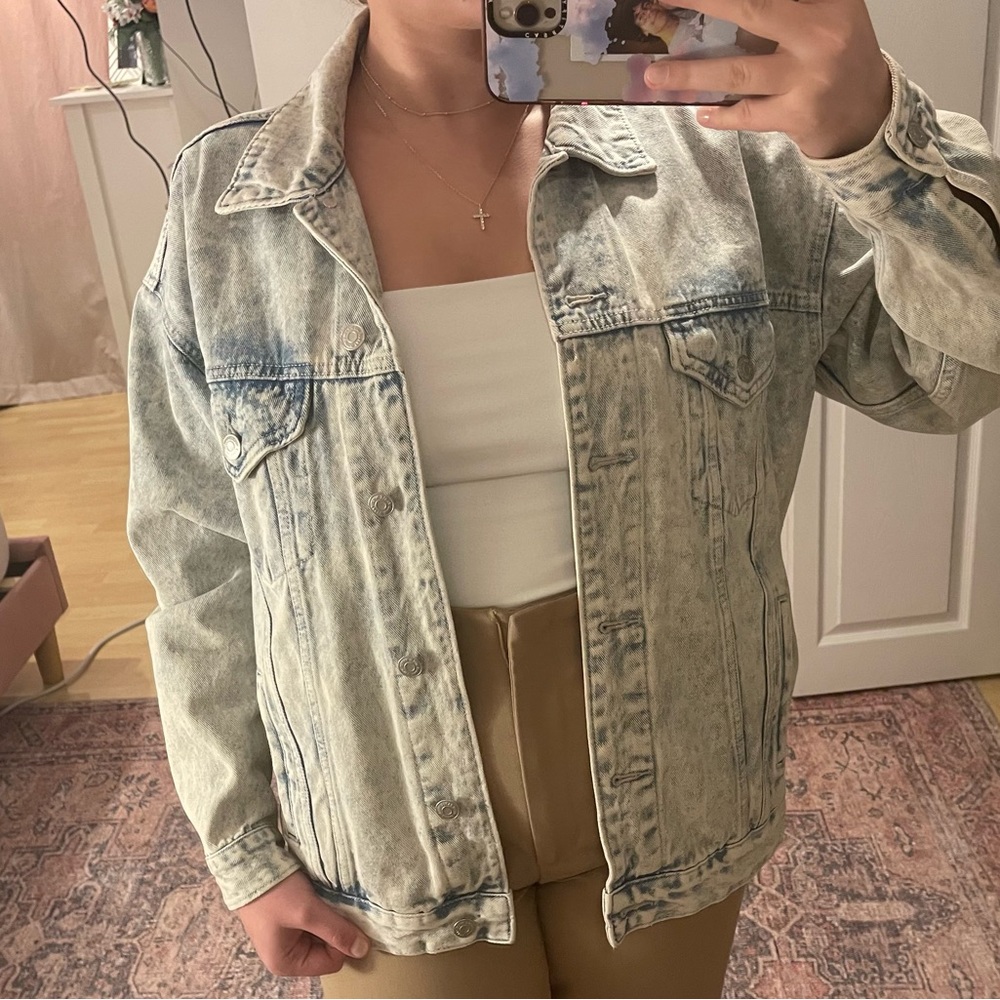 Acid wash denim jacket